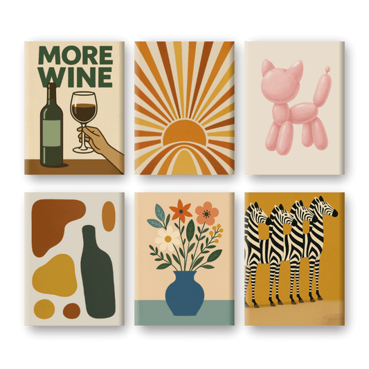 6 Mini Paintings | Retro Charme Set