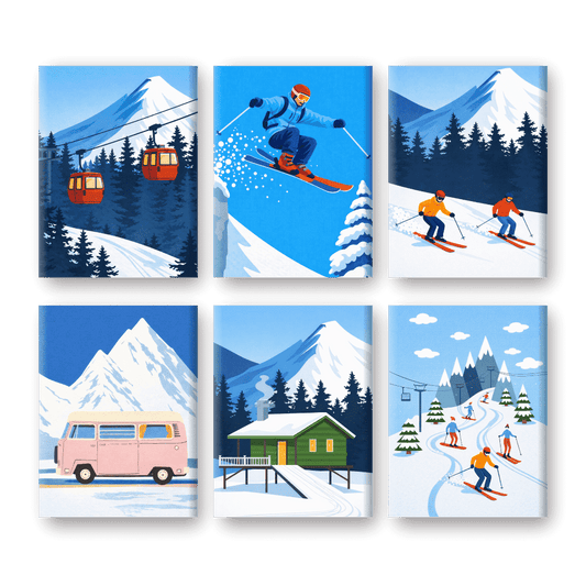 6 Mini Paintings | Ski Set- Schilderen op nummers
