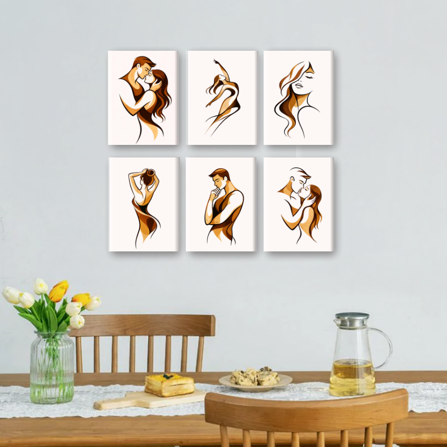 6 Mini Paintings | Zachte Omhelzing Set