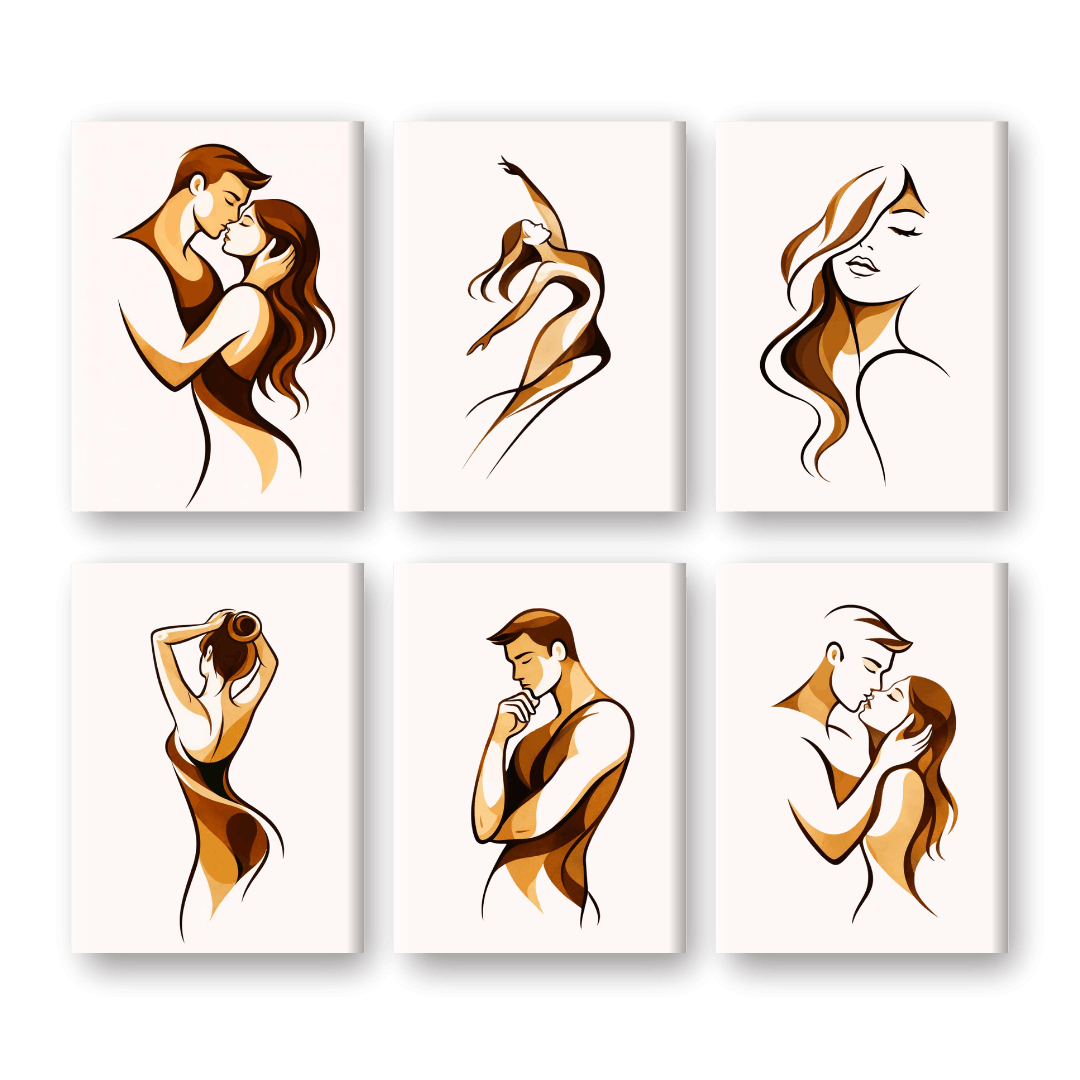 6 Mini Paintings | Zachte Omhelzing Set- Schilderen op nummers