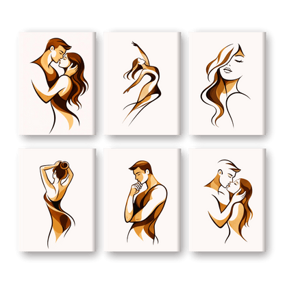 6 Mini Paintings | Zachte Omhelzing Set- Schilderen op nummers