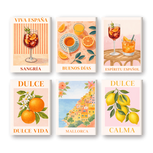 6 Mini Paintings | Spaanse Dulce Vida Set- Schilderen op nummers