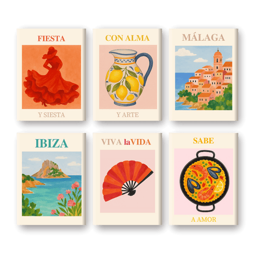6 Mini Paintings | Spaanse zomer set