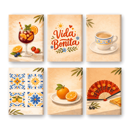 6 Mini Paintings | Spaanse Vida Bonita Set- Schilderen op nummers