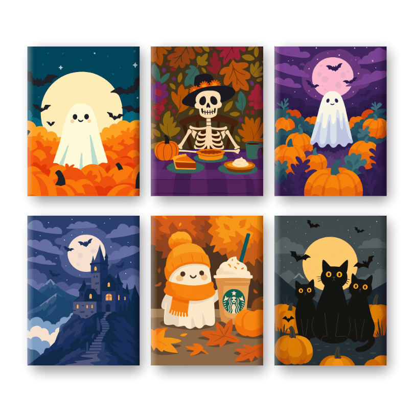 6 Mini Paintings | Enge herfst set- Schilderen op nummers