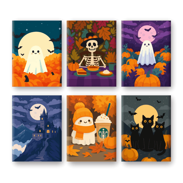 6 Mini Paintings | Enge herfst set