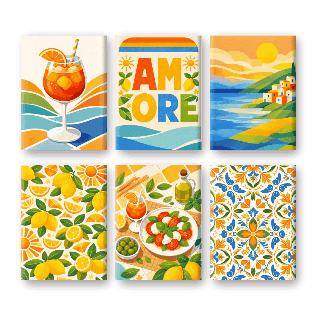 6 Mini Paintings | Zonnig Italië Set- Schilderen op nummers