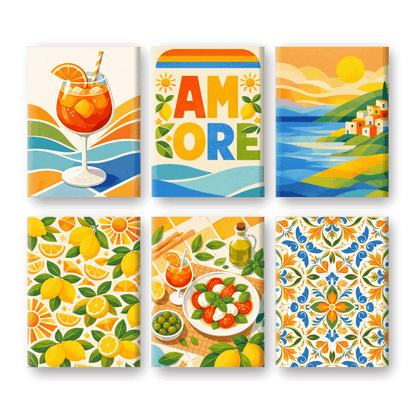 6 Mini Paintings | Zonnig Italië Set- Schilderen op nummers