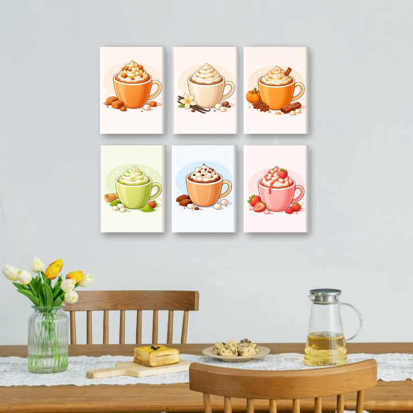 6 Mini Paintings | Zoete Latte Set