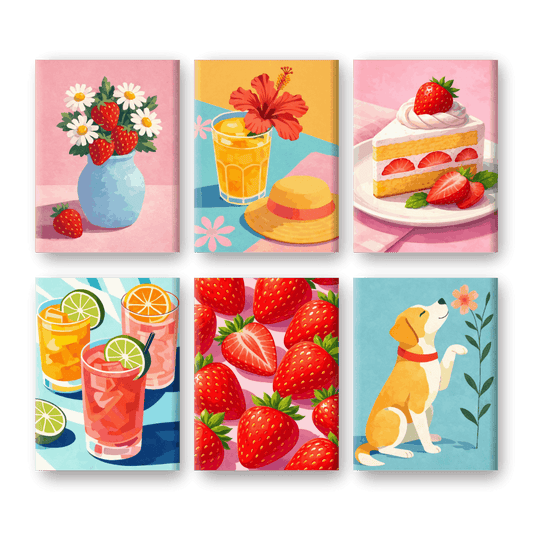 6 Mini Paintings | Zoete Zomer Set- Schilderen op nummers