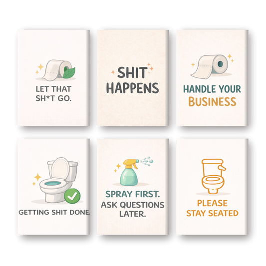 6 Mini Paintings | Toilet Quotes Set- Schilderen op nummers