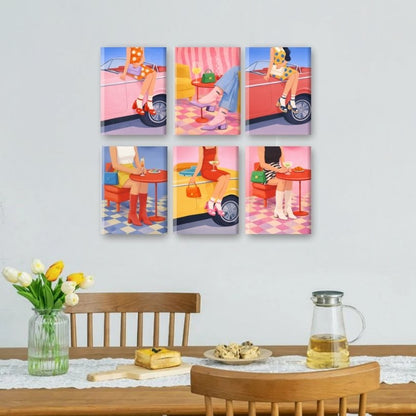 6 Mini Paintings | Vintage Glam Set