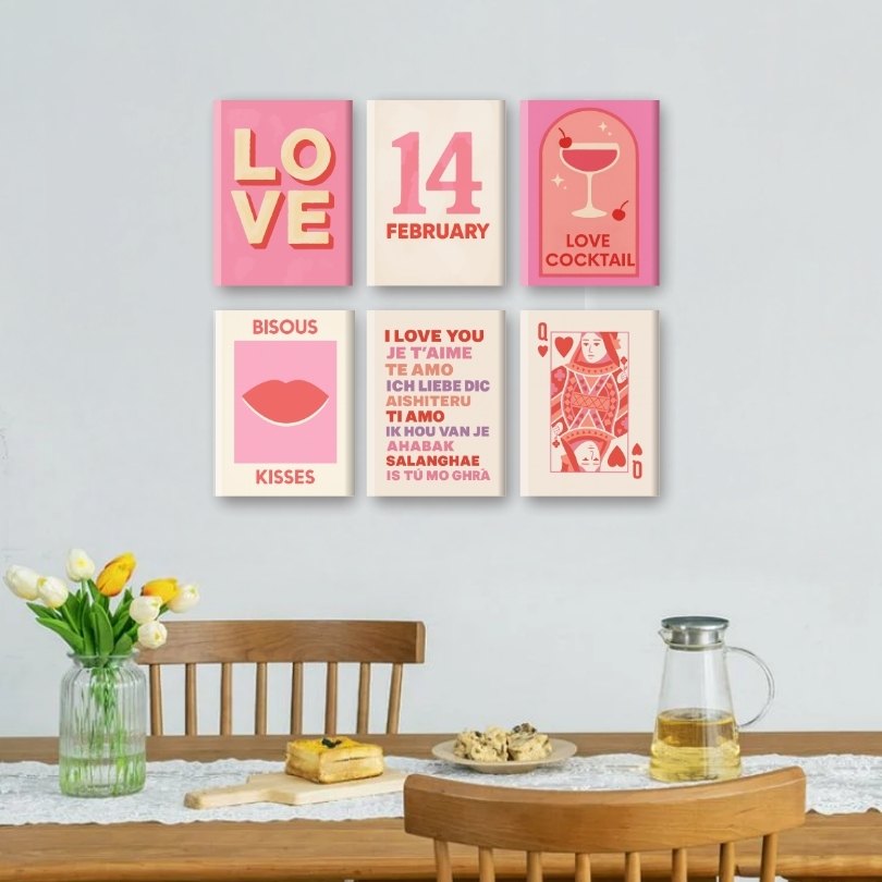 6 Mini Paintings | Valentijn Set