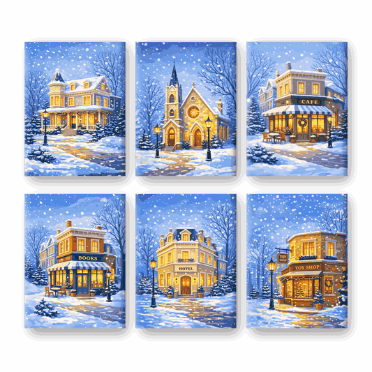 6 Mini Paintings | Winterstraat Set