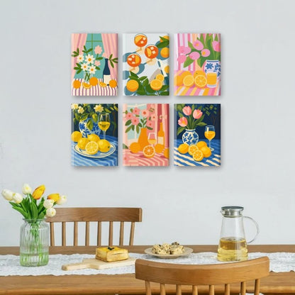 6 Mini Paintings | Bloemen & Drankjes set Mockup