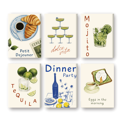 Schilder Op Nummers - 6 Mini Paintings | Food & Drinks set