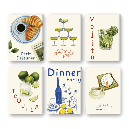 Schilder Op Nummers - 6 Mini Paintings | Food & Drinks set