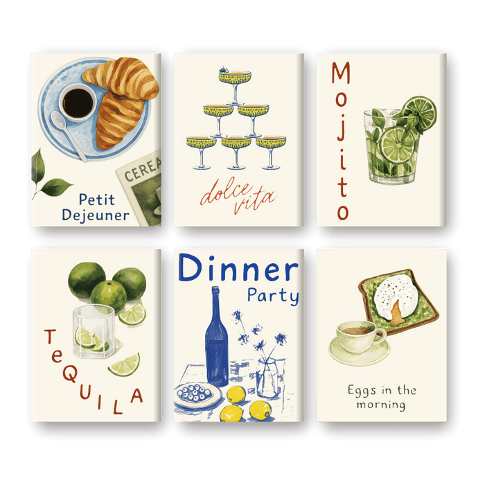 Schilder Op Nummers - 6 Mini Paintings | Food & Drinks set