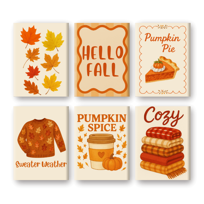 6 Mini Paintings | Herfst set