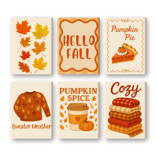 6 Mini Paintings | Herfst set