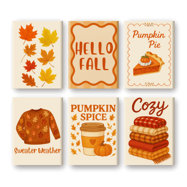 6 Mini Paintings | Herfst set