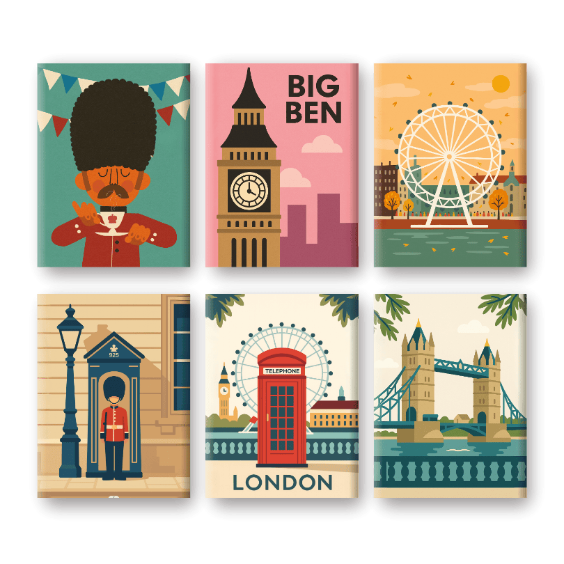 6 Mini Paintings | Londen set