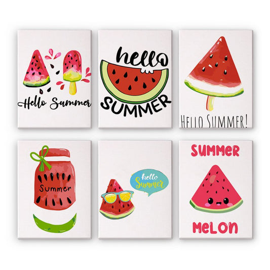 6 Mini Paintings | Summer Melon set