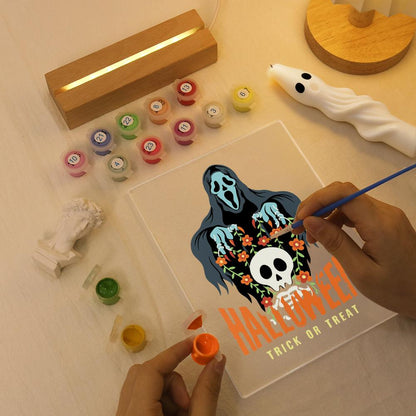 Schilder op Nummer Halloween Lamp - Vervloekte Schedel