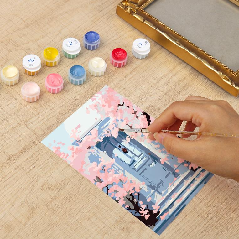 Mini Painting met Fotolijst – Bloesems bij de Deur