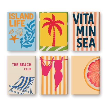Schilder Op Nummers - 6 Mini Paintings | Island life set