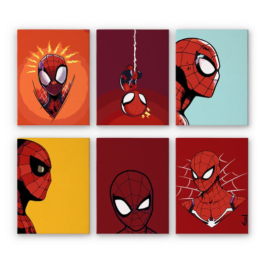 Schilder Op Nummers - 6 Mini Paintings | Superheld set