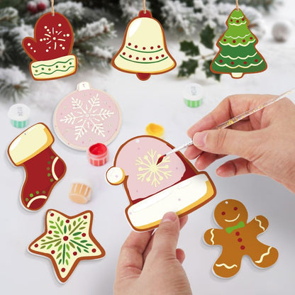 8 Schilder op Nummer Kersthangers - Winter set