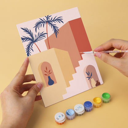 6 Houten Plaat Mini Paintings – Woestijndeuren Set