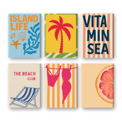 6 Mini Paintings | Island life set