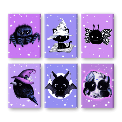 Schilder Op Nummers - 6 Mini Paintings | Sweet Gothic Creatures - By Tiny Tami