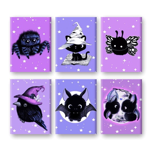 Schilder Op Nummers - 6 Mini Paintings | Sweet Gothic Creatures - By Tiny Tami