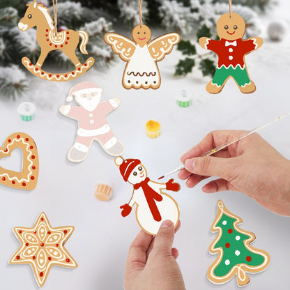 8 XL Schilder op Nummer Kersthangers - Peperkoek Kerst Set