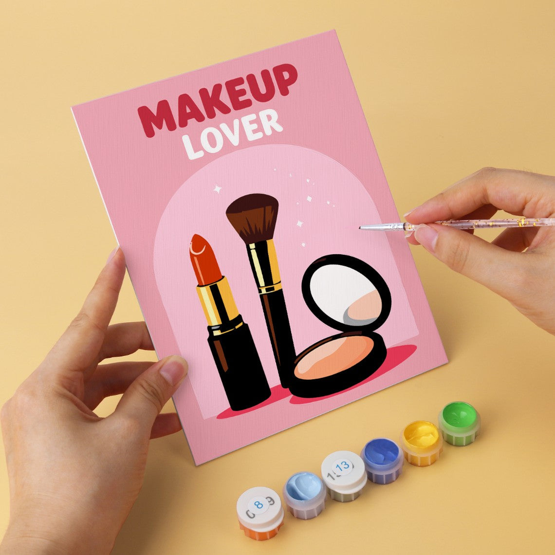 6 Houten Plaat Mini Paintings – Glamour Essentials Set