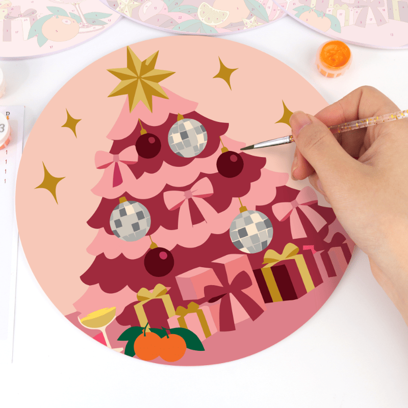 Schilder op Nummer Placemats – Kerst in Roze Set