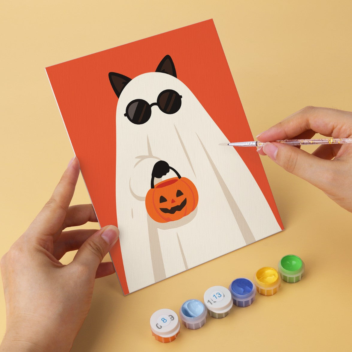 6 Houten Plaat Mini Paintings – Gezellig Kattenseizoen Set