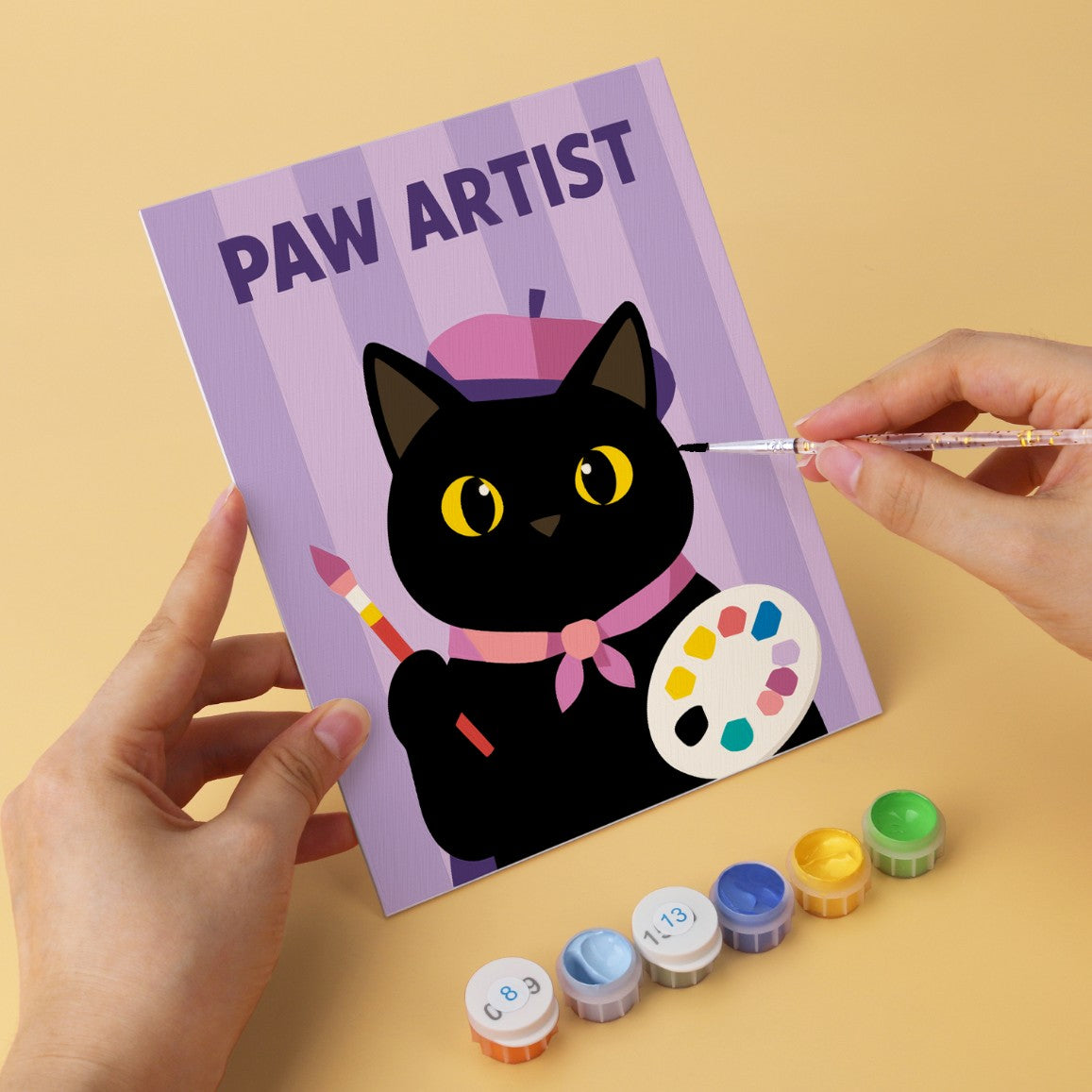 6 Houten Plaat Mini Paintings – Kat van Alle Markten Set