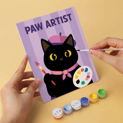 6 Houten Plaat Mini Paintings – Kat van Alle Markten Set