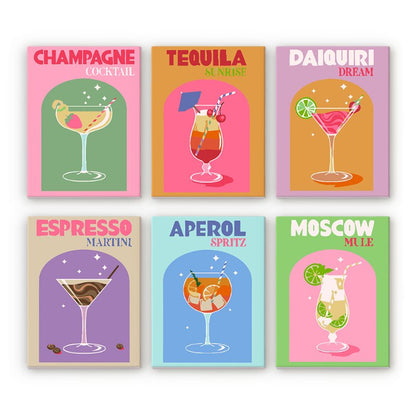 Schilder Op Nummers - 6 Mini Paintings | Sip & Paint Cocktail set