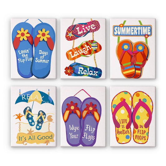 6 Mini Paintings | Zomerse slipper set