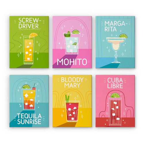 6 Mini Paintings | Paint & Pour cocktail set