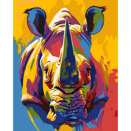 Schilder Op Nummers - Abstracte Neushoorn