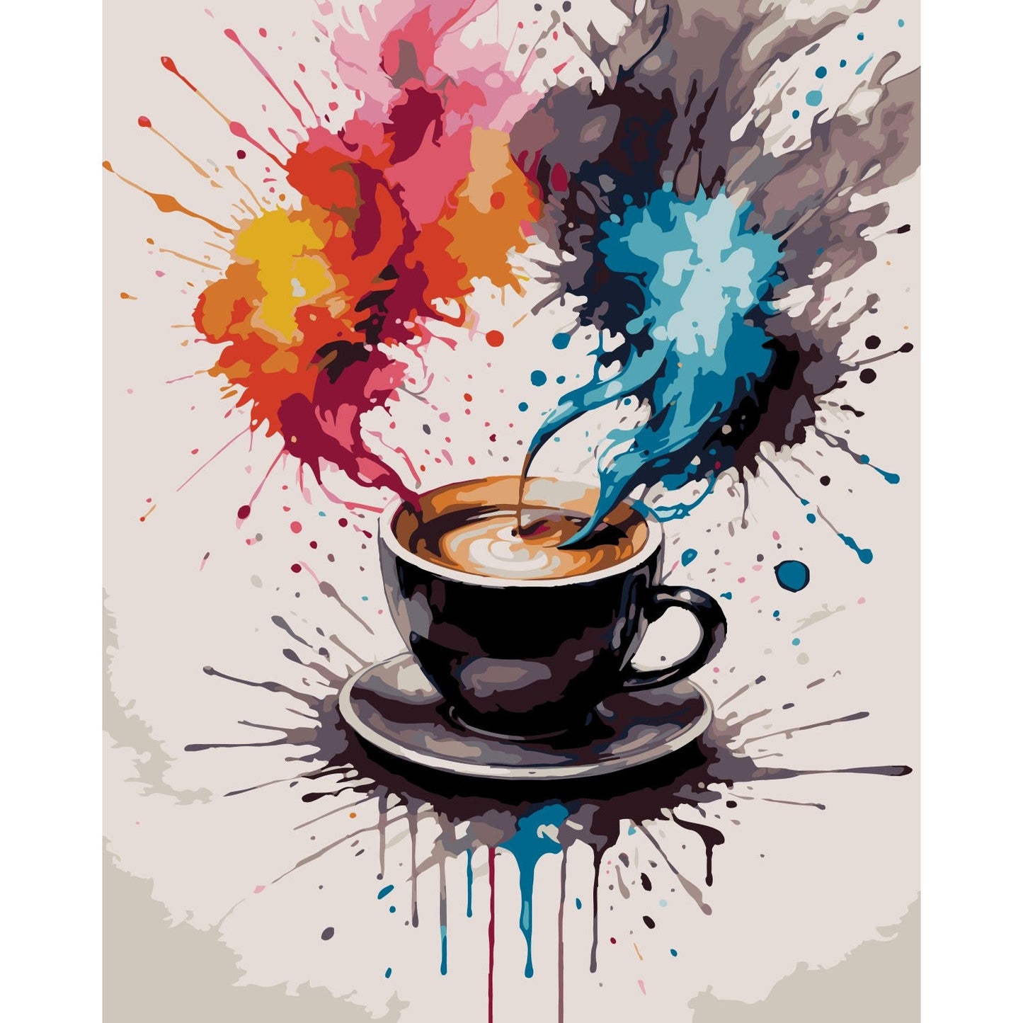 Schilder Op Nummers - Koffie - Color Splash