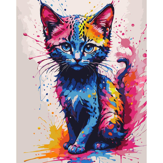 Schilder Op Nummers - Kitten - Color Splash