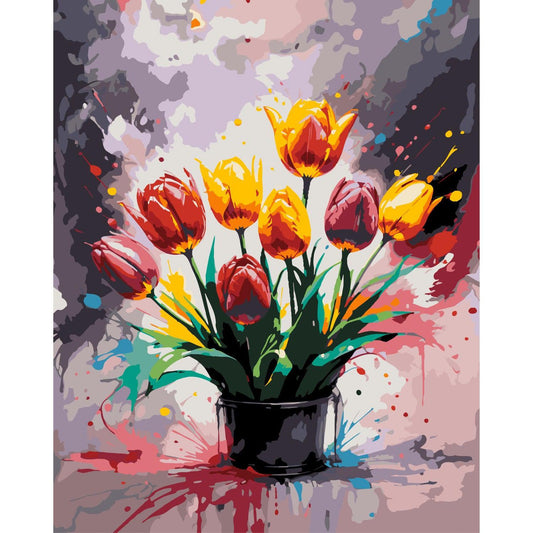 Schilder Op Nummers - Tulpen - Color Splash