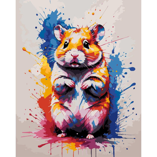 Schilder Op Nummers - Hamster - Color Splash